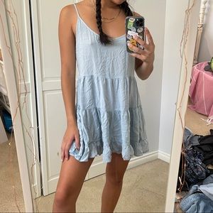 flowy light blue dress